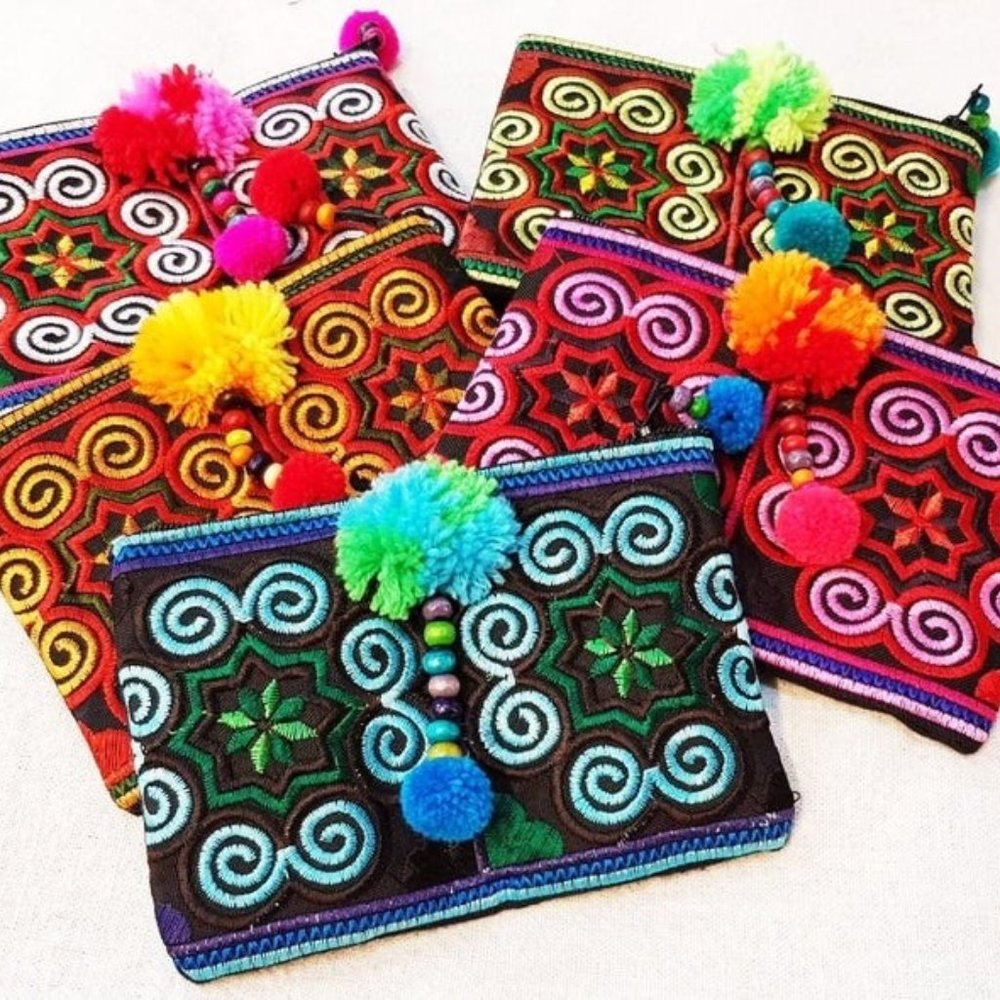 Thai Coin Purse with Pom Pom!